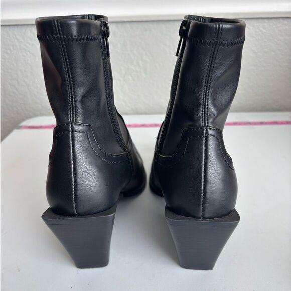 Steve Madden Alecia Western Booties Block Heel Pointed Toe - Picture 8 of 12